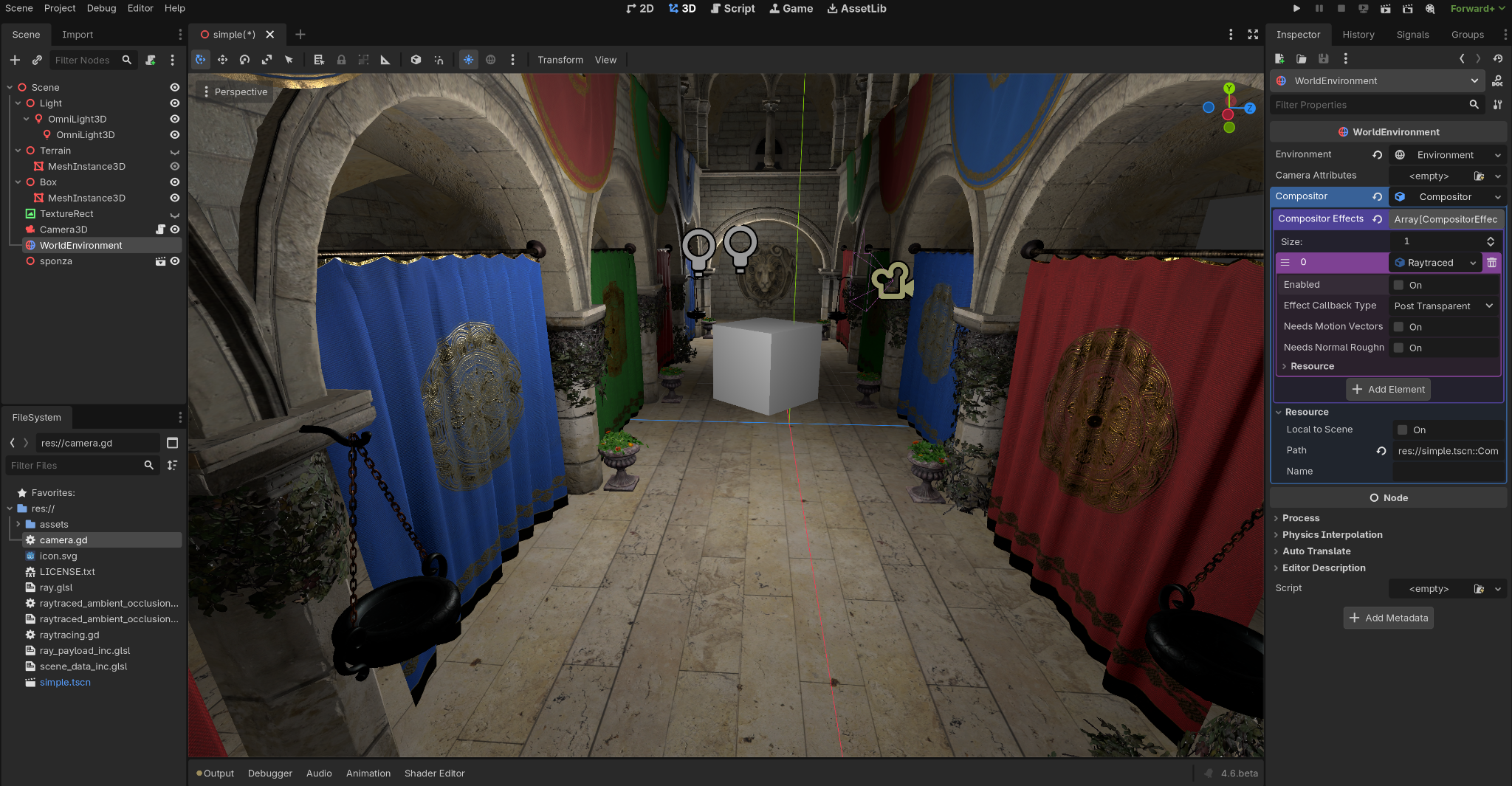 Forward-plus without ray traced ambient occlusion